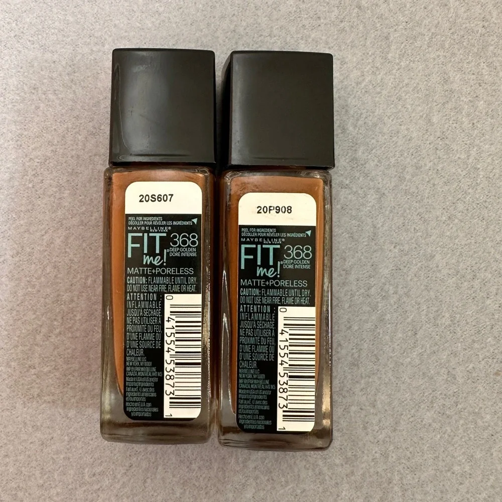Maybelline Fit Me Matte+Poreless 368 Deep‎ Golden Foundation NEW Lot of 6